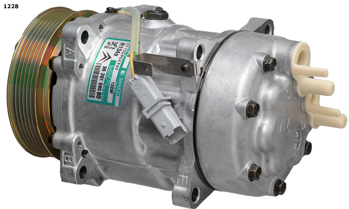 Compresor De Aire Acondicionado Sanden SD7V16 (C5, C8, Xsara, Xsara Picasso, Nuovo Scudo, New Ulysse, Phedra, 307, 406, 607, 807, Partner, Expert)
